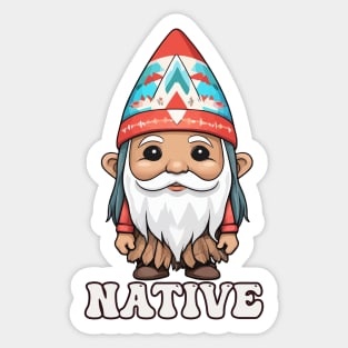 Kawaii Native American Indian Gnome Sticker